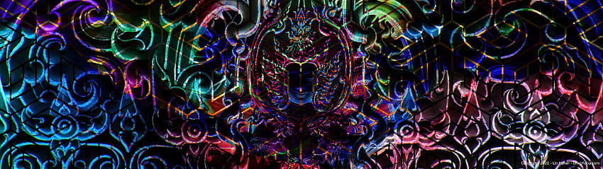 Géométrie sacrée surréaliste spirituelle métaphysique Bouddha Ai, 5120x1440 Fond d'écran HD