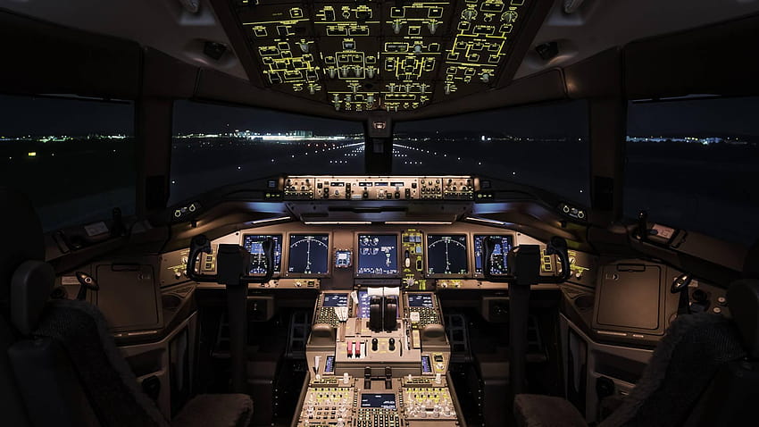 Преувания на пилоти в нашия нов флагман, Boeing 777, пилотска кабина на boeing 777 HD тапет