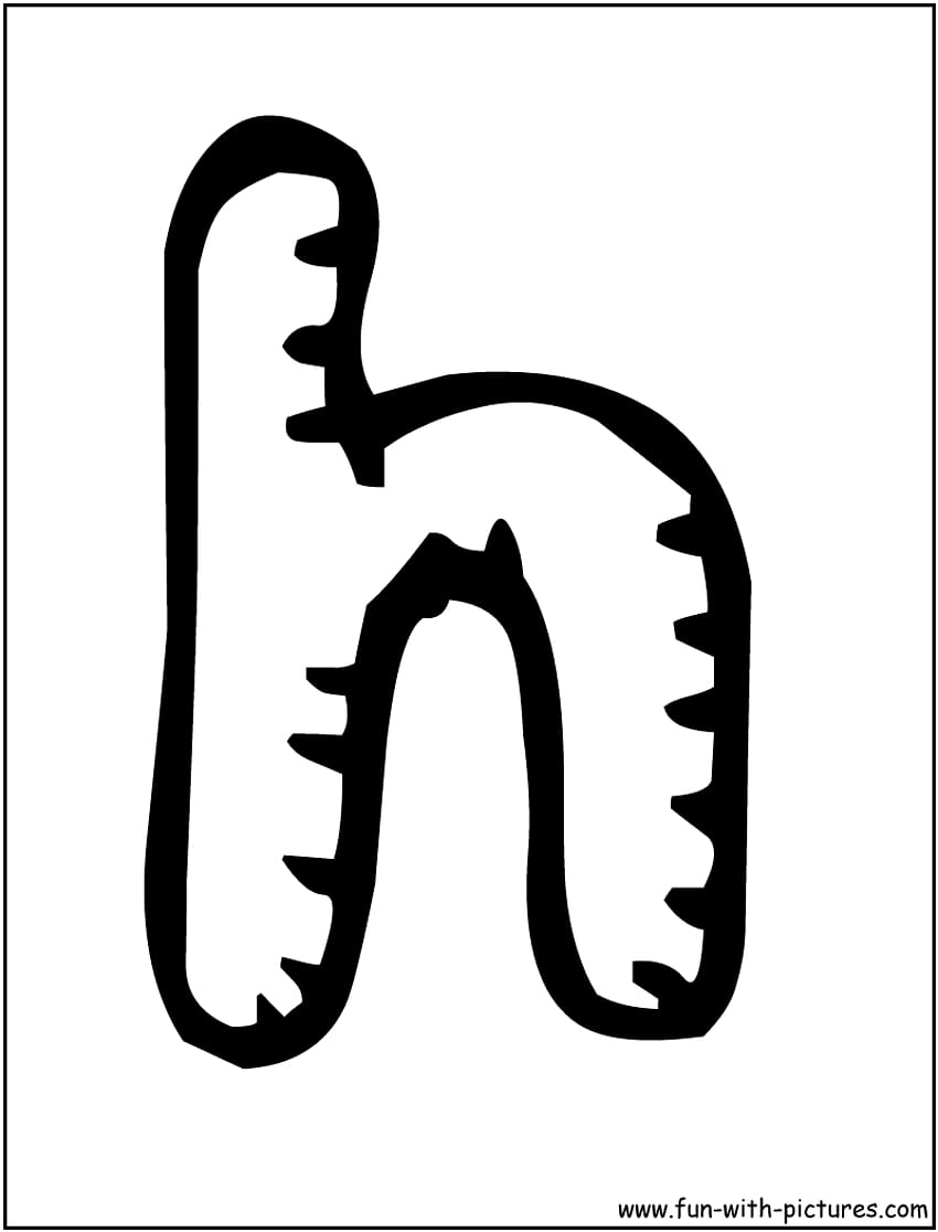 letter h clipart black and white