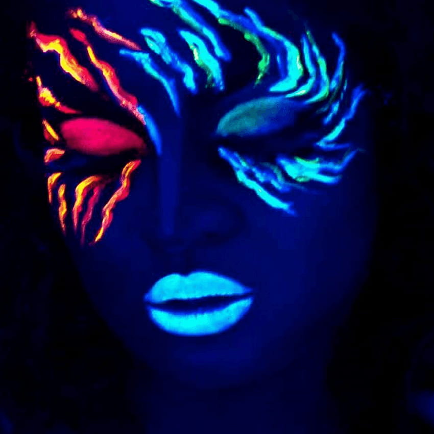 11 Glow, neon makeup black light HD phone wallpaper