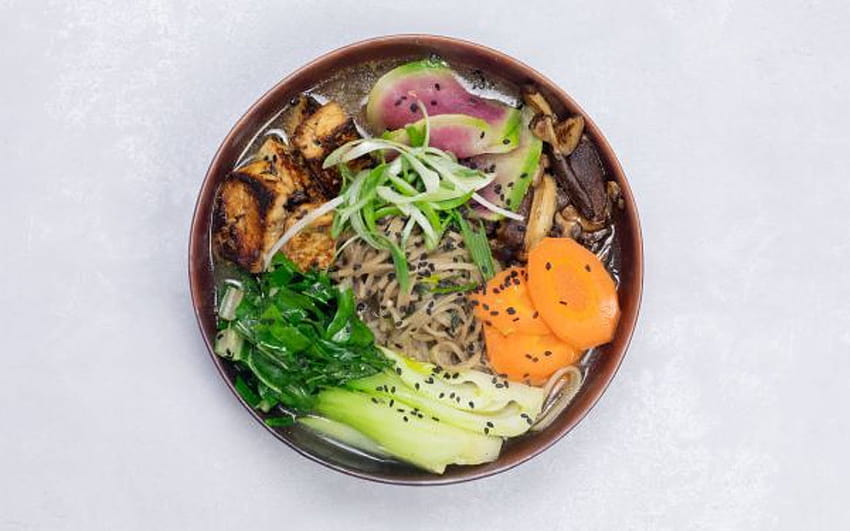 Vegan Soba Noodle Soup HD wallpaper