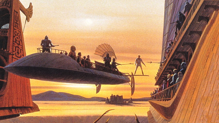 Star Wars, Wüsten, Luke Skywalker, Han Solo, Chewbacca, Ralph, Han Solo Ship HD-Hintergrundbild