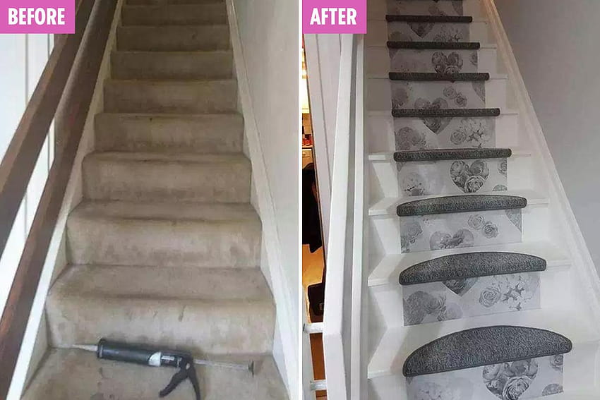 DIY mum reveals how she transformed her stairs for just £35, most extreme staircases HD wallpaper