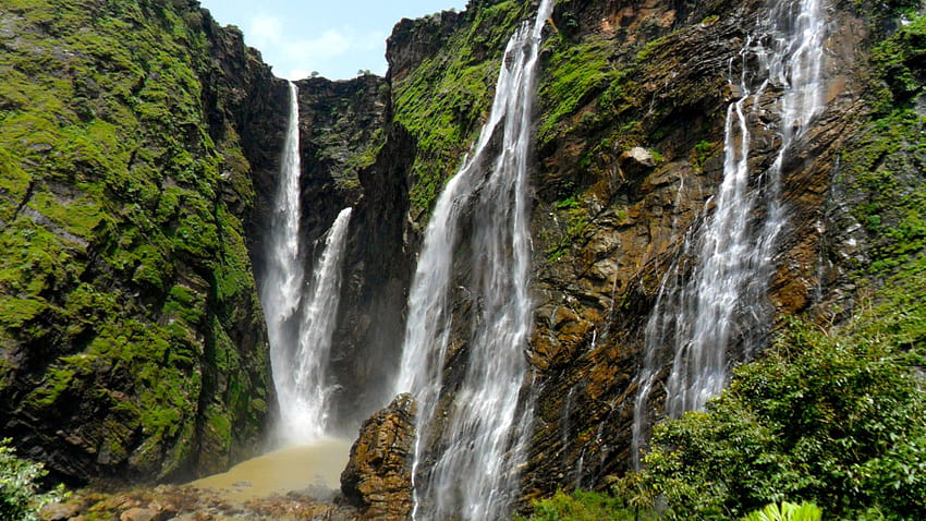 Cachoeira Jog na Índia, corre quedas papel de parede HD