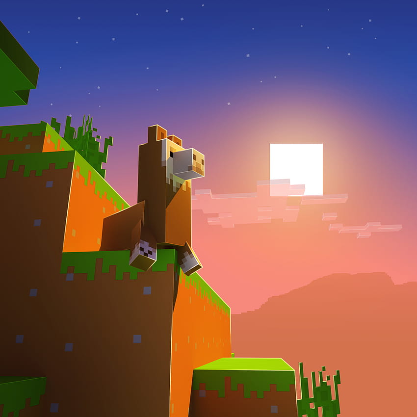 Baby Llama Minecraft, minecraft llama HD phone wallpaper