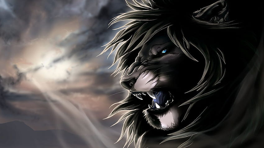Black Lion on Dog, dangerous lion HD wallpaper