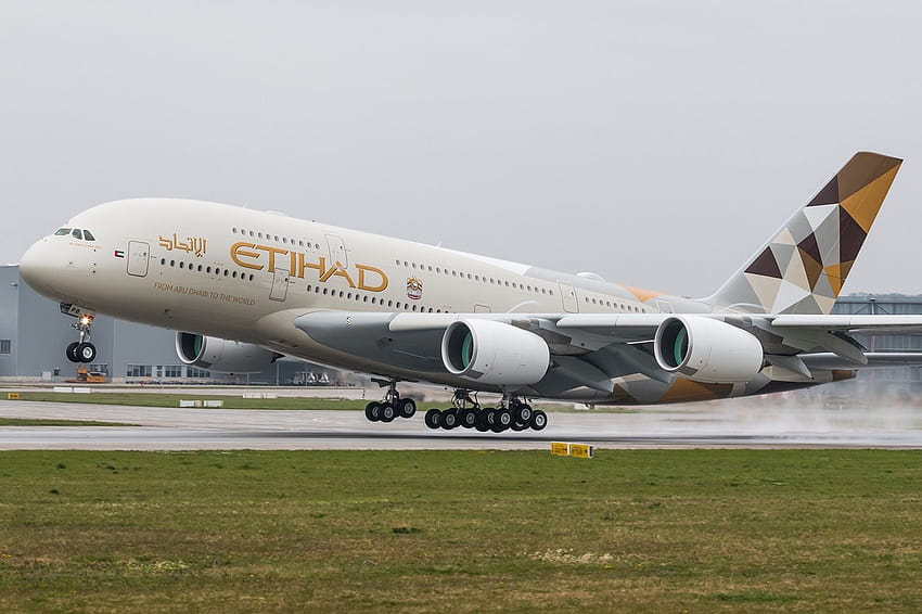 Etihad Airbus A380, etihad havayolları HD duvar kağıdı