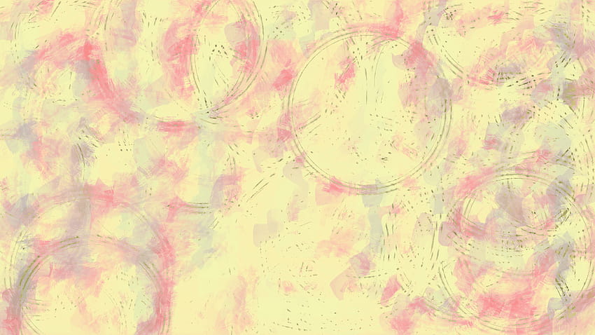 핑크와 옐로우 컬러 스케치 배경의 원 HD 월페이퍼