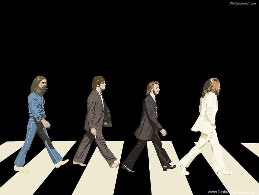 Los Beatles Abbey Road en blanco y negro » Pektus fondo de pantalla