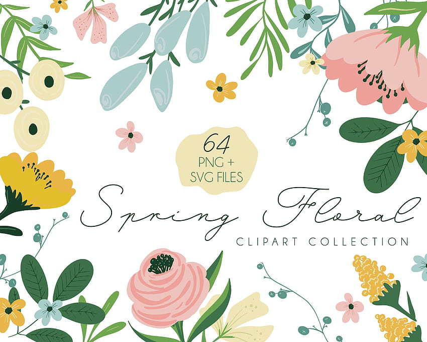 Fleur de printemps SVG, Floral SVG + PNG Fond d'écran HD