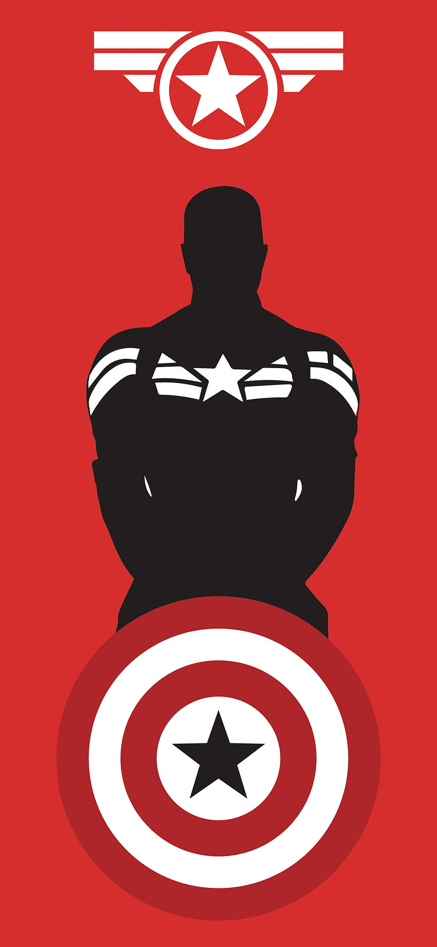 キャプテン ・ アメリカ、マーベル スーパー ヒーロー、ミニマル アート、赤の背景、最小限、アベンジャーズ ベクトル HD電話の壁紙