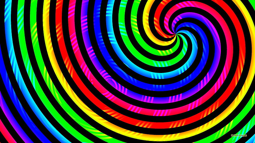 Spiral Rainbow, colorful lines spiral waves HD wallpaper