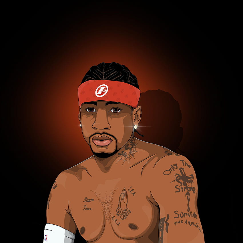 My latest drawing on iPad Procreate of Allen Iverson a.k.a. The, allen iverson cartoon HD phone wallpaper