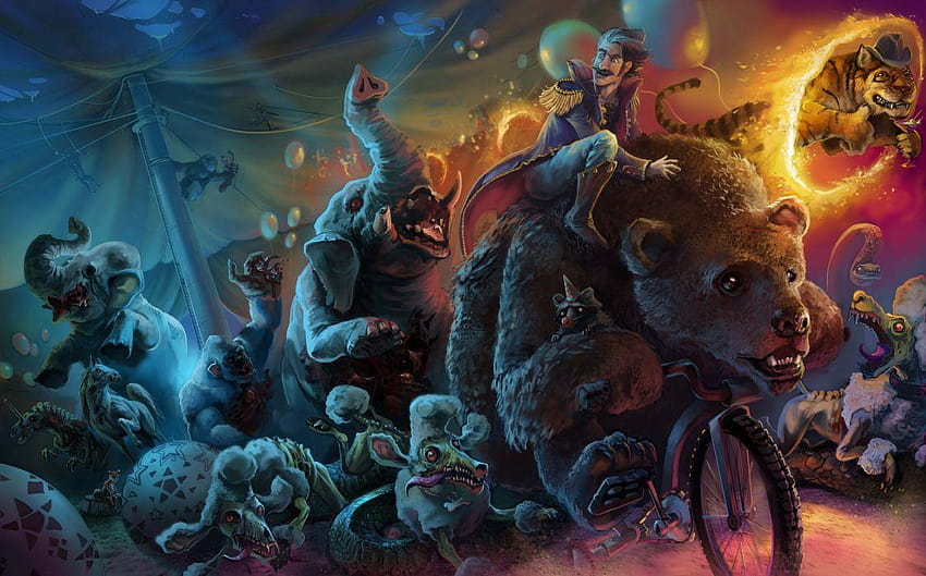魔法の動物 モンスター ファンタジー 動物 クマ ユーモア 面白い 暗い, 生き物 高画質の壁紙