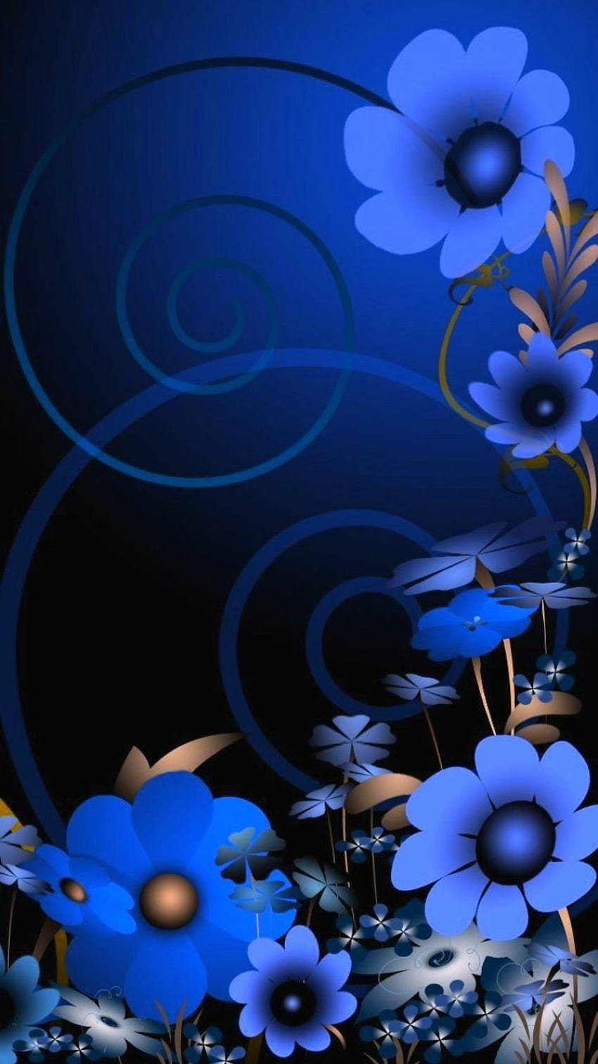 Blue flowers HD phone wallpaper