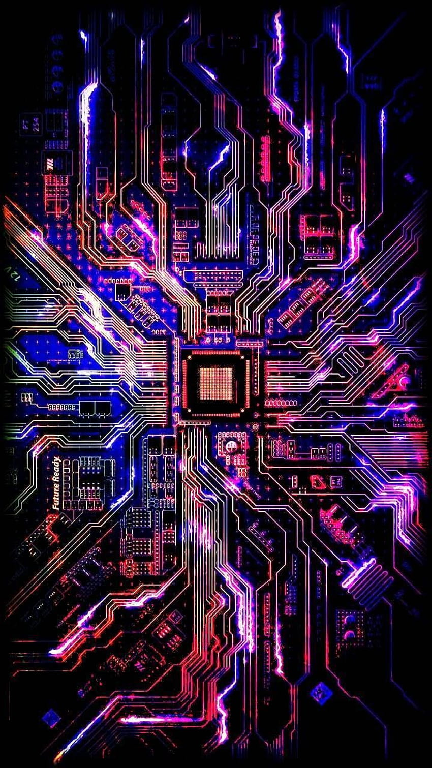 Techno color by ...pinterest, circuit android HD phone wallpaper