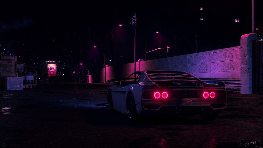 Neon • Auto, Machine, Rain, Graphics, Neon, Synth, Retrowave, Synthwave • For You The Best For & Mobile, retrowave aesthetic car HD wallpaper