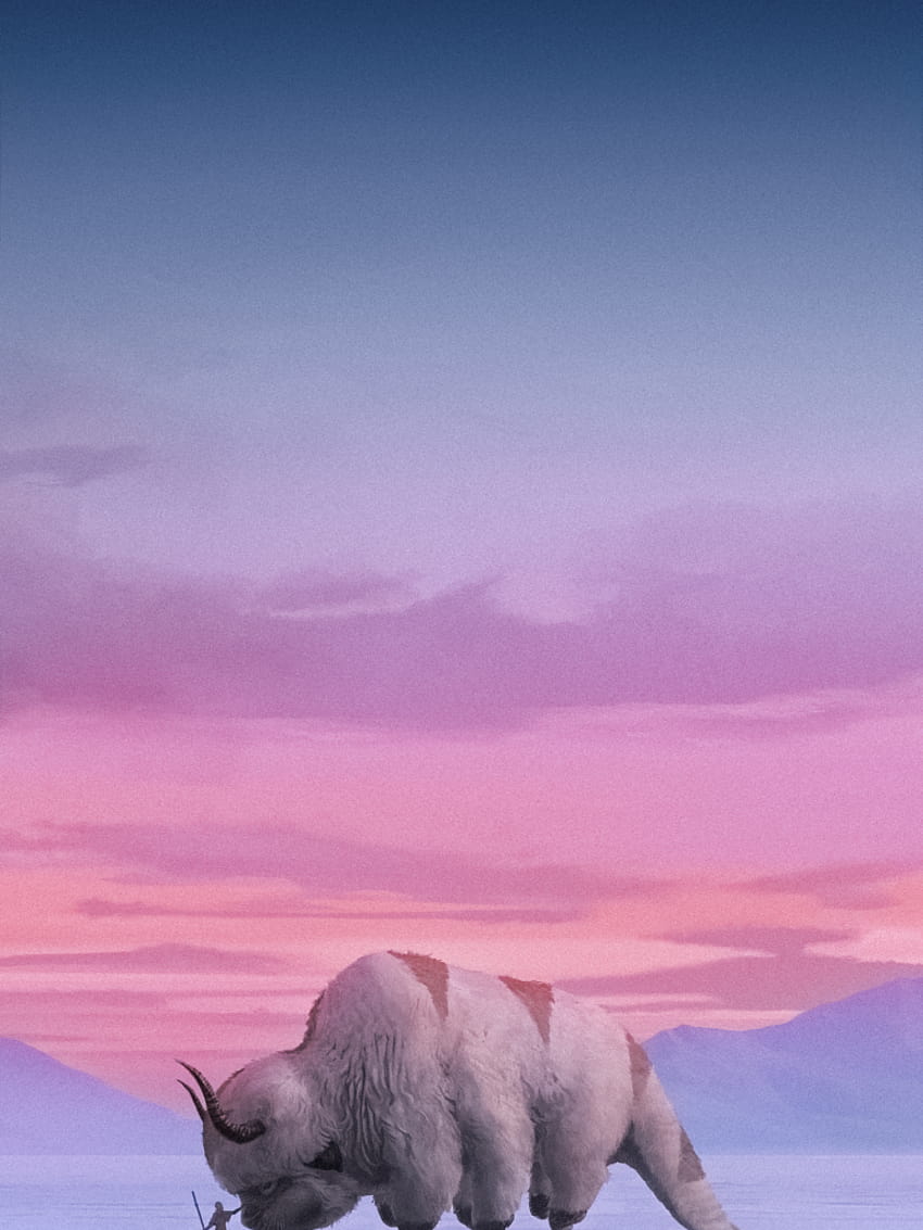 i edited this with appa and aang in, avatar appa HD phone wallpaper
