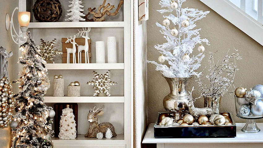 Dekorasi Malam Tahun Baru Untuk pohon natal putih setinggi 4 kaki, dekorasi tahun baru 2018 Wallpaper HD