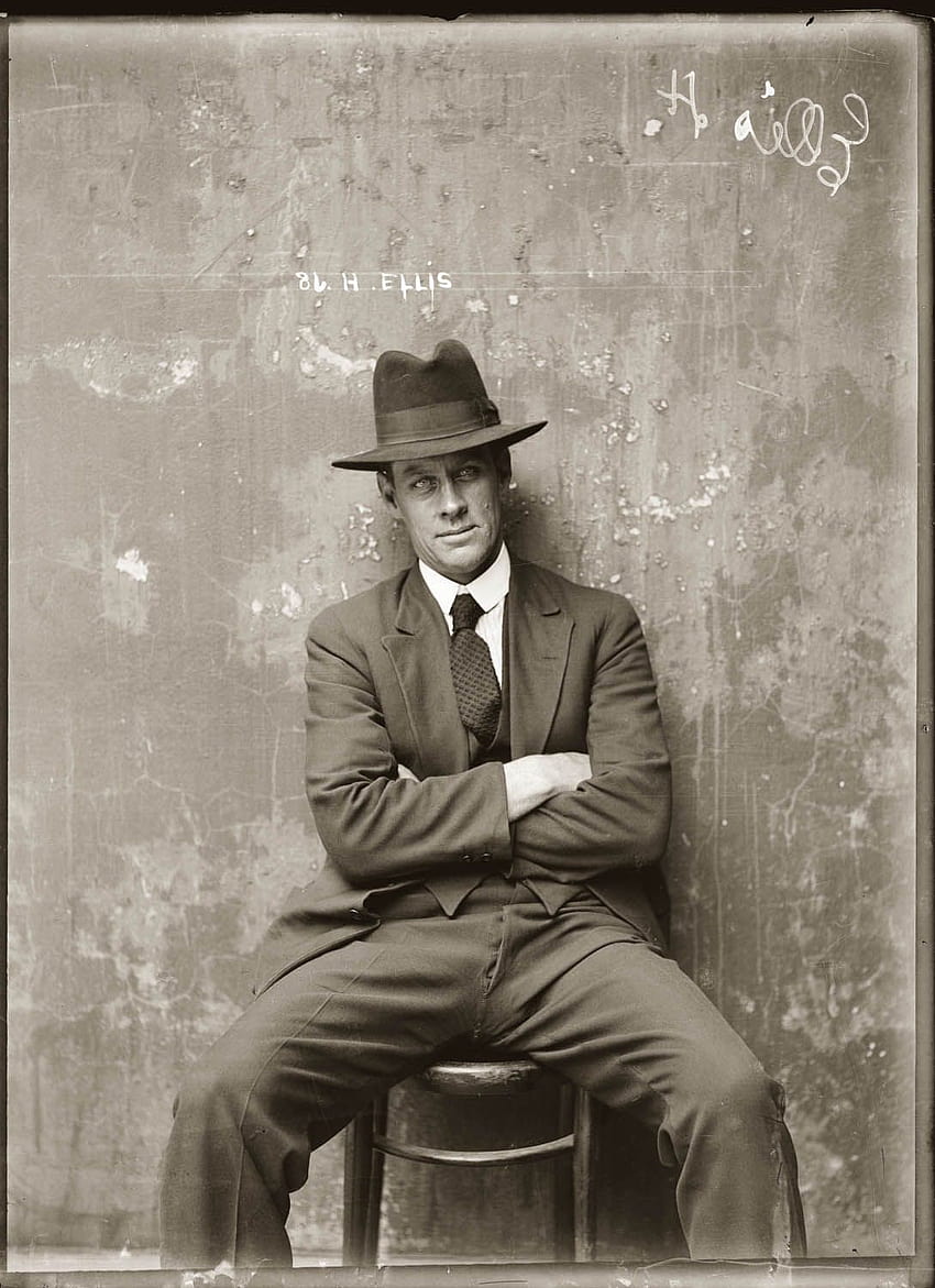 Domain Publik – 1920-an Vintage Mugshots NSWPD Grafik khusus, mafia antik wallpaper ponsel HD