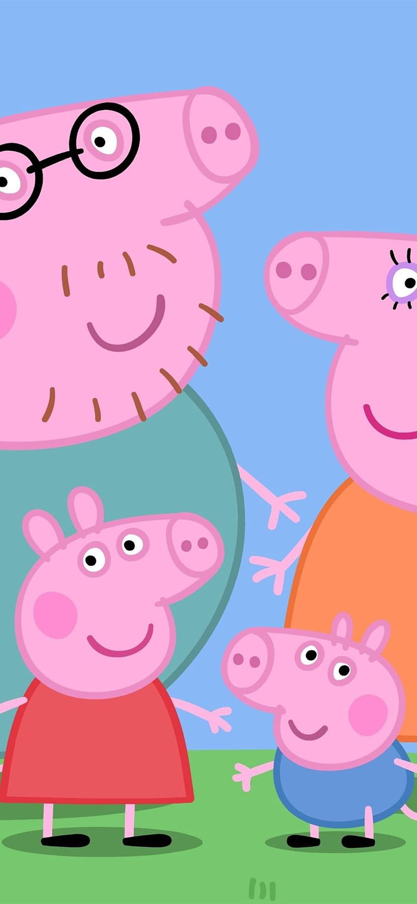 Cartoon Peppa Pig Family HD phone wallpaper