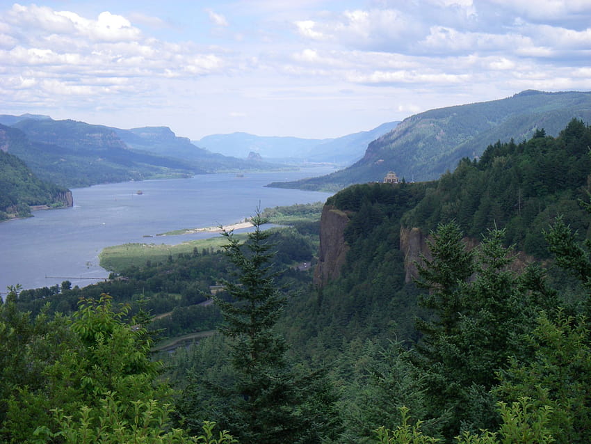 Multnomah Falls/Columbia River Gorge Wasserfälle/Mount Hood Loop, Elowah Falls Oregon Columbia River Gorge HD-Hintergrundbild