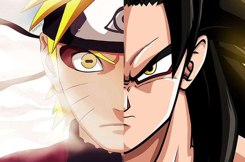 Naruto and Goku. Super Saiyan 4 and Sage mode. Eerie similarities, goku vs naruto HD wallpaper