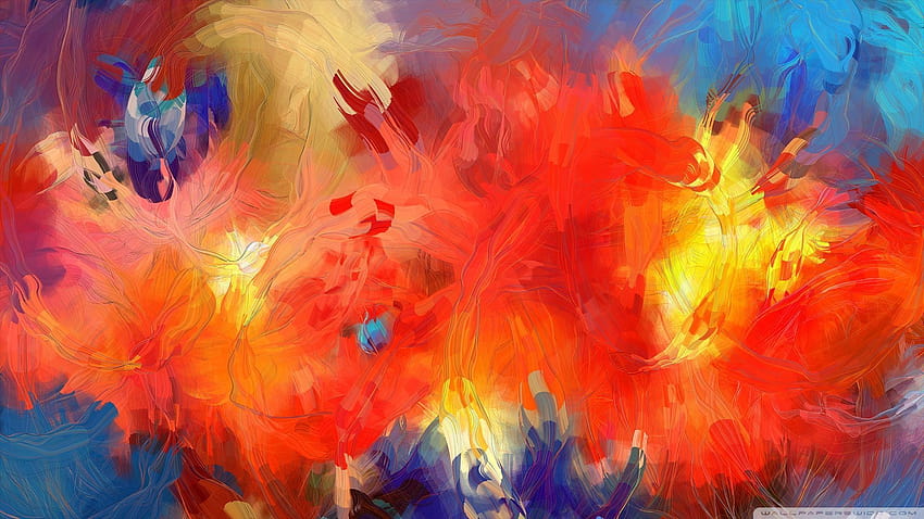 Famous Abstract Art, abstract red paint HD wallpaper