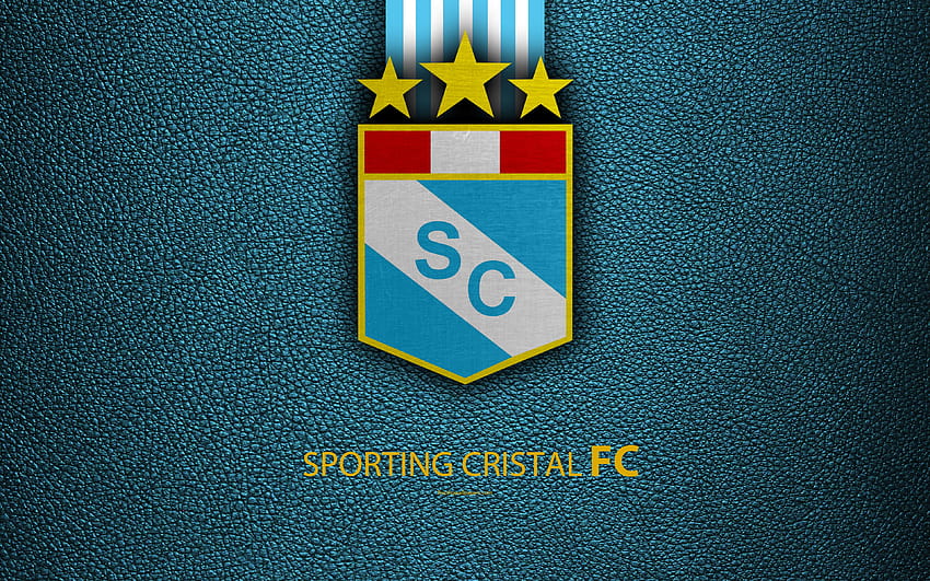 Sporting Cristal FC, logo, texture cuir, club sporting cristal Fond d'écran HD