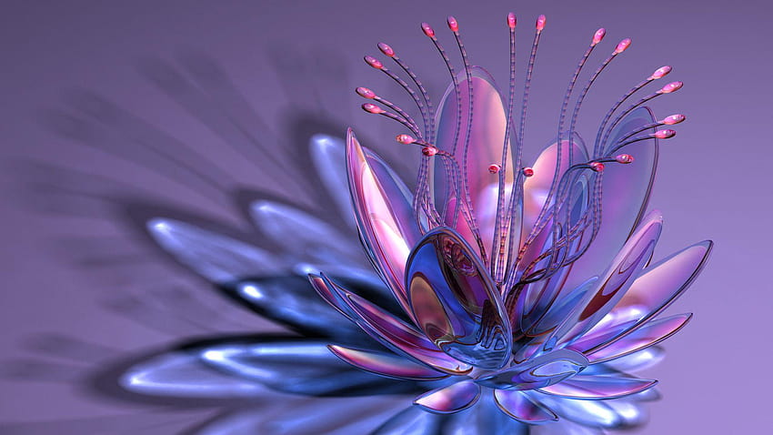 Aquarius Glass Flower 3d For Mobile Phones And Laptop 1920x1080 : 13, aquarius purple HD wallpaper