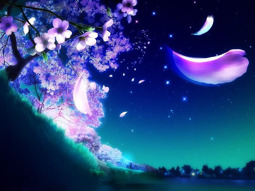 Kiraz Çiçeği Ağacı Grubu, anime sakura ağaçları HD duvar kağıdı