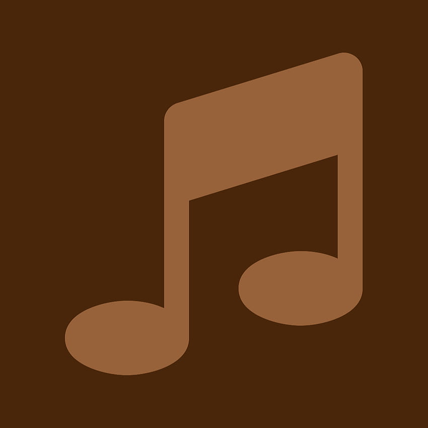 갈색 음악 앱 아이콘, 음악 아이콘 HD 전화 배경 화면
