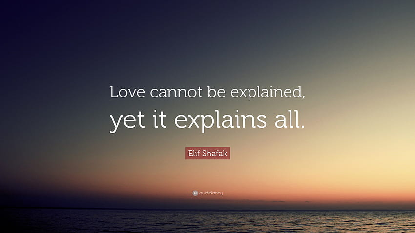 Elif Shafak Quote Love Cannot Be Explained Yet It Explains All HD 