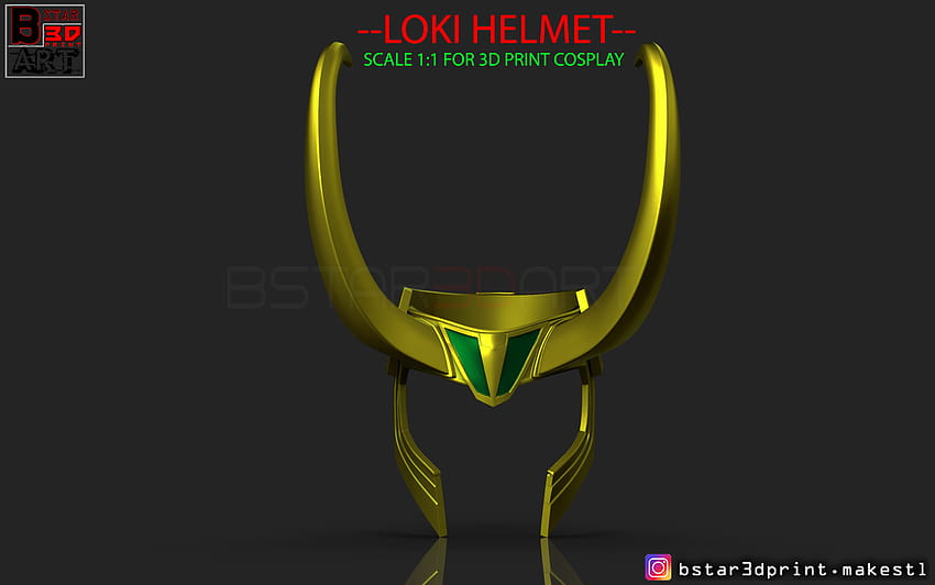 3D-gedruckter Loki-Helm HD-Hintergrundbild