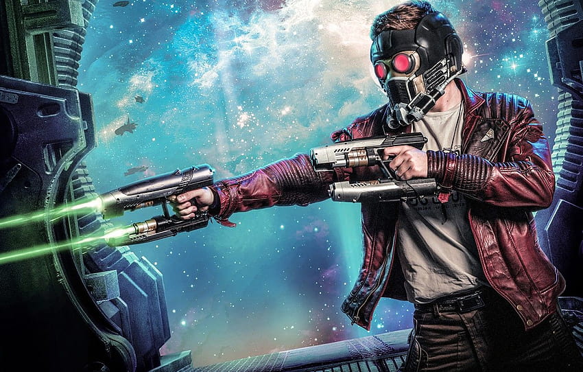 space, weapons, fiction, jacket, shooting, helmet, comic, MARVEL, Guardians Of The Galaxy, Peter Quill, Star, peter quill star lord guardians of the galaxy HD wallpaper