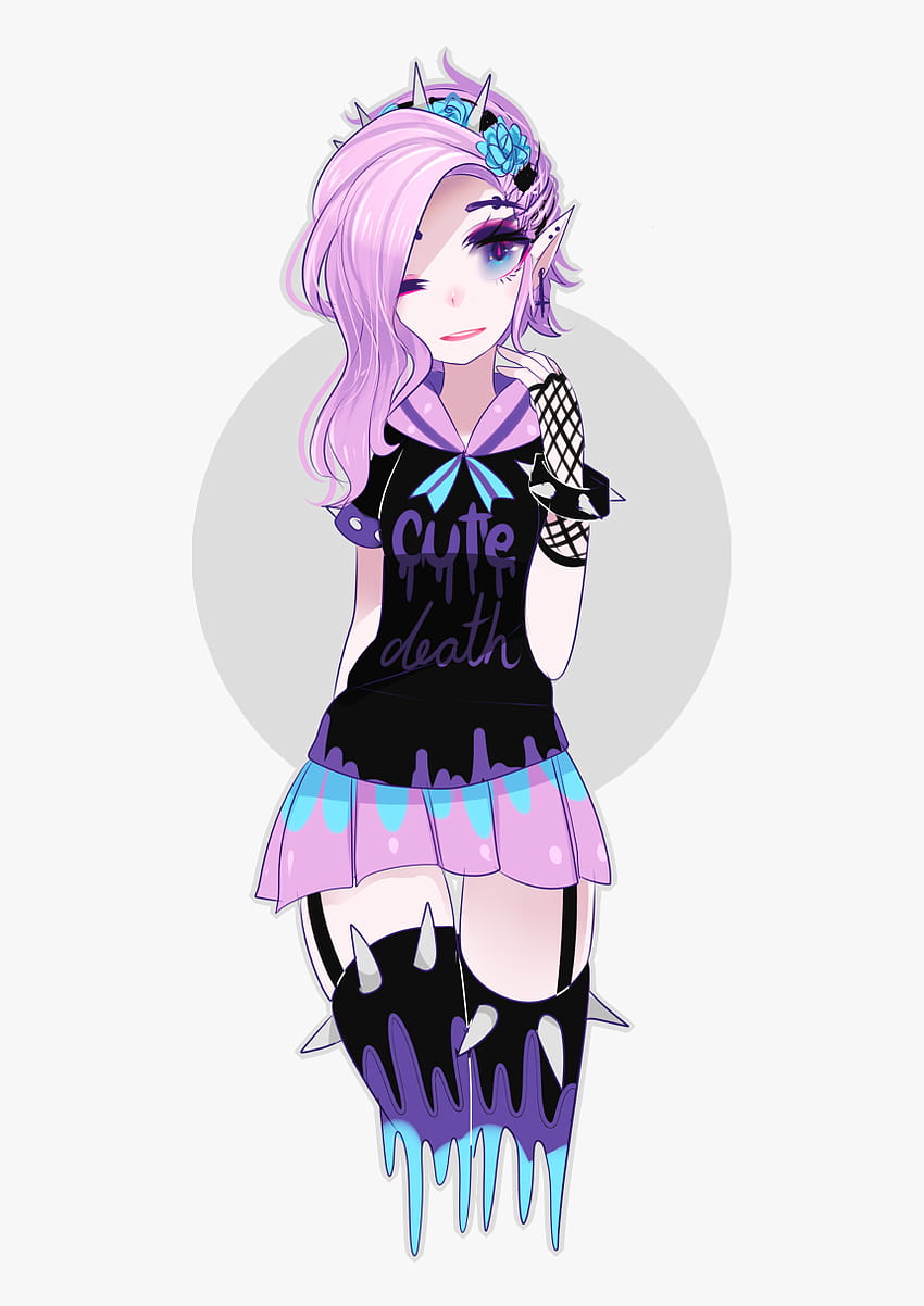 Pastel Goth Girl With Dark Purple Hair Png, cute goth girl HD phone  wallpaper | Pxfuel