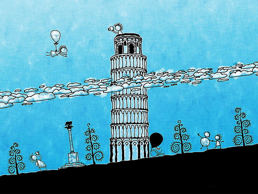 Pisa Tower Illustration, ilustration HD wallpaper
