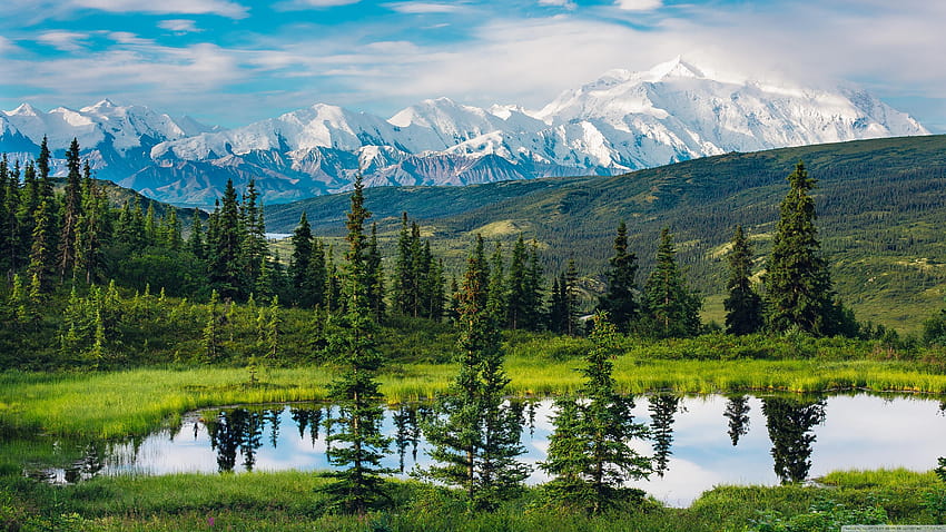 เทือกเขาอลาสก้า ภูมิทัศน์ภูเขาที่สวยงาม ❤ ภูมิทัศน์ธรรมชาติของภูเขา วอลล์เปเปอร์ HD