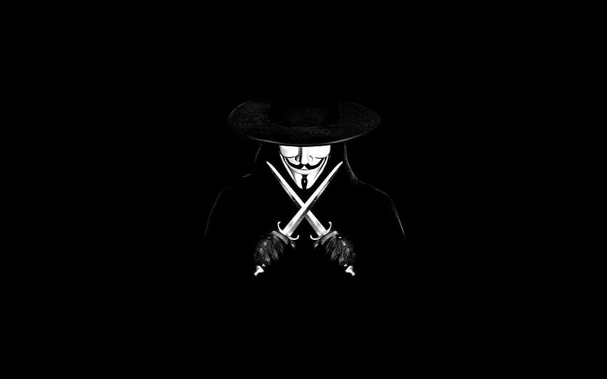 Films anonymes masques guy fawkes v pour vendetta épées noir Fond d'écran HD