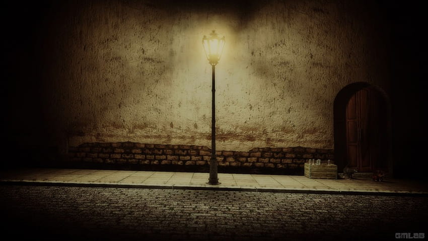Streetlight in the dark HD wallpaper