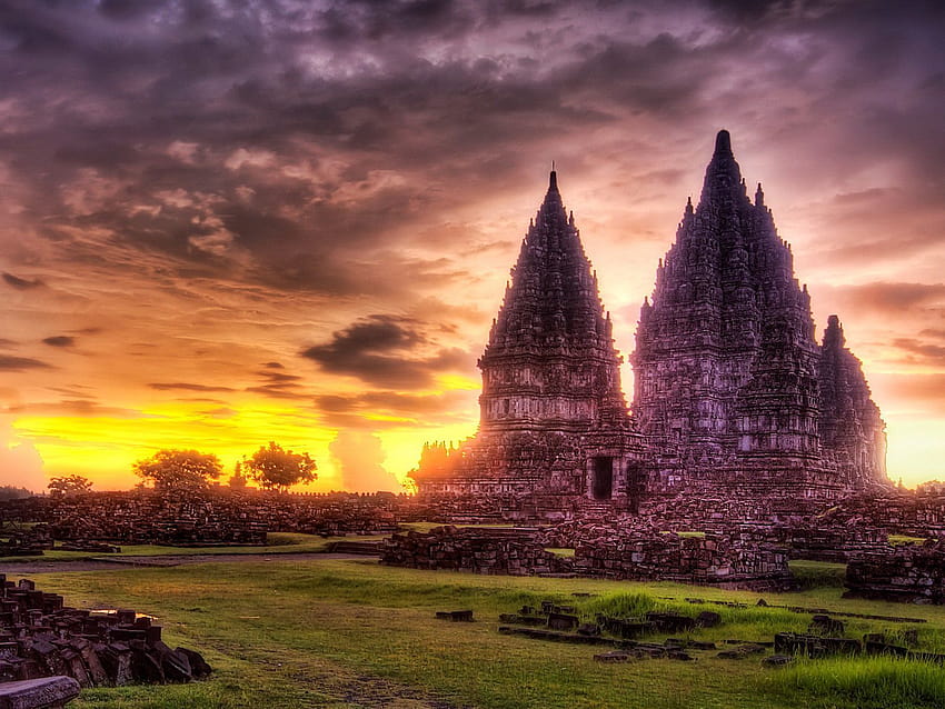 Prambanan-Tempel HD-Hintergrundbild