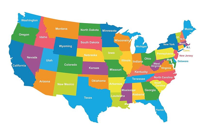 USA Political Map, us map HD wallpaper