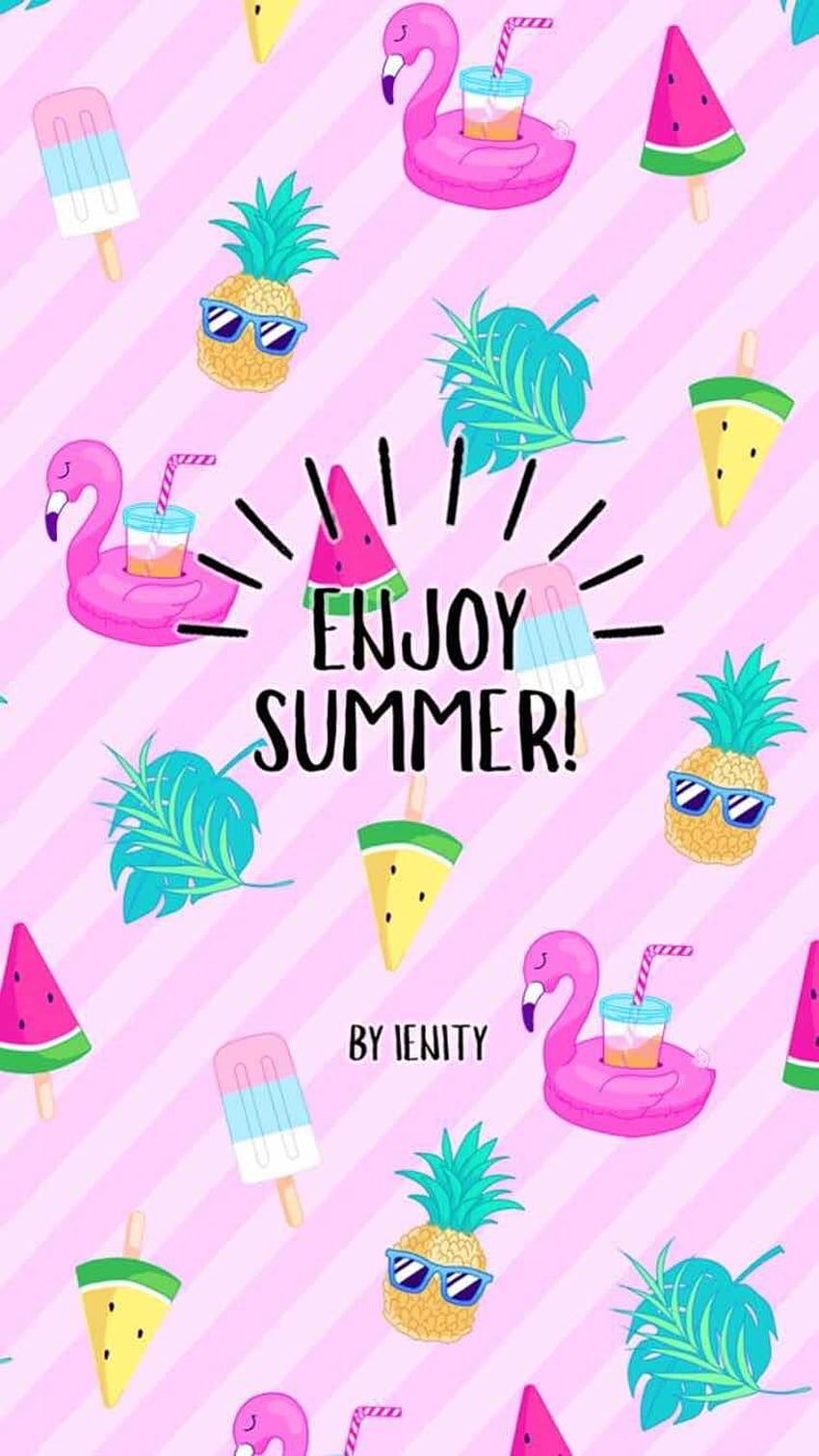 iPhone y Android : Cartoon Summer para iPhone, disfruta del verano fondo de pantalla del teléfono