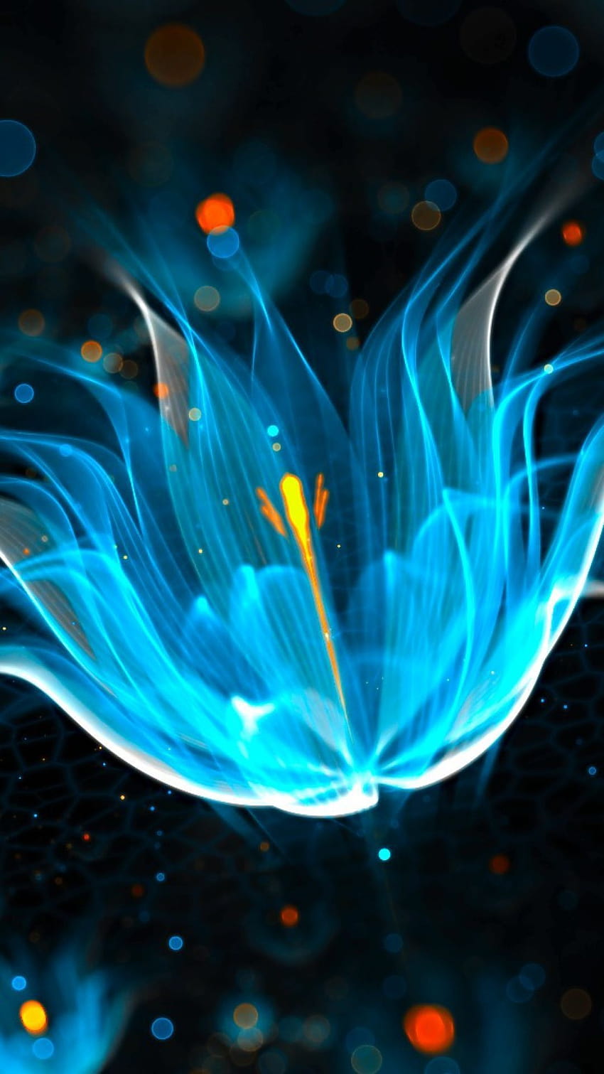 Neon Lotus, mavi lotus HD telefon duvar kağıdı