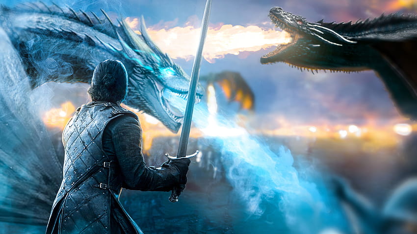 Jon Snow and Ghost Wallpaper | Fantasy art warrior, Snow wallpaper hd, Game  of thrones art