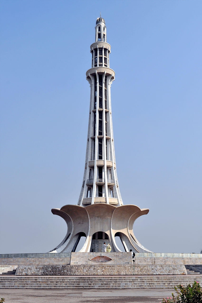 Minar e Pakistan, Lahore, lahore Minar e Pakistan mit Hintergrund als Flagge HD-Handy-Hintergrundbild