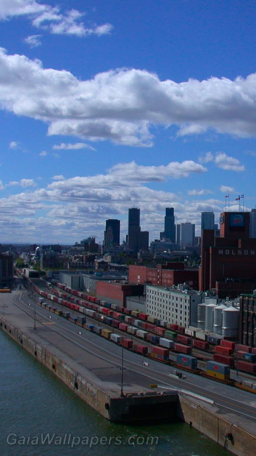 Stary port w Montrealu widziany z mostu Jacques Cartier, montreal iphone Tapeta na telefon HD