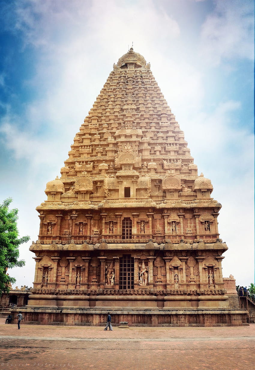 Щифт върху Тамил Наду, храм Танджавур HD тапет за телефон