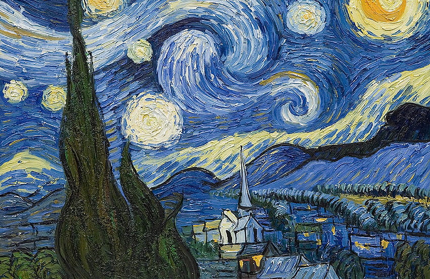 Gwiaździsta noc , van Gogh gwiaździsta noc Tapeta HD
