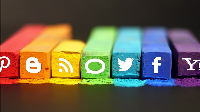 Logotipos de redes sociais, logotipo de mídia social papel de parede HD